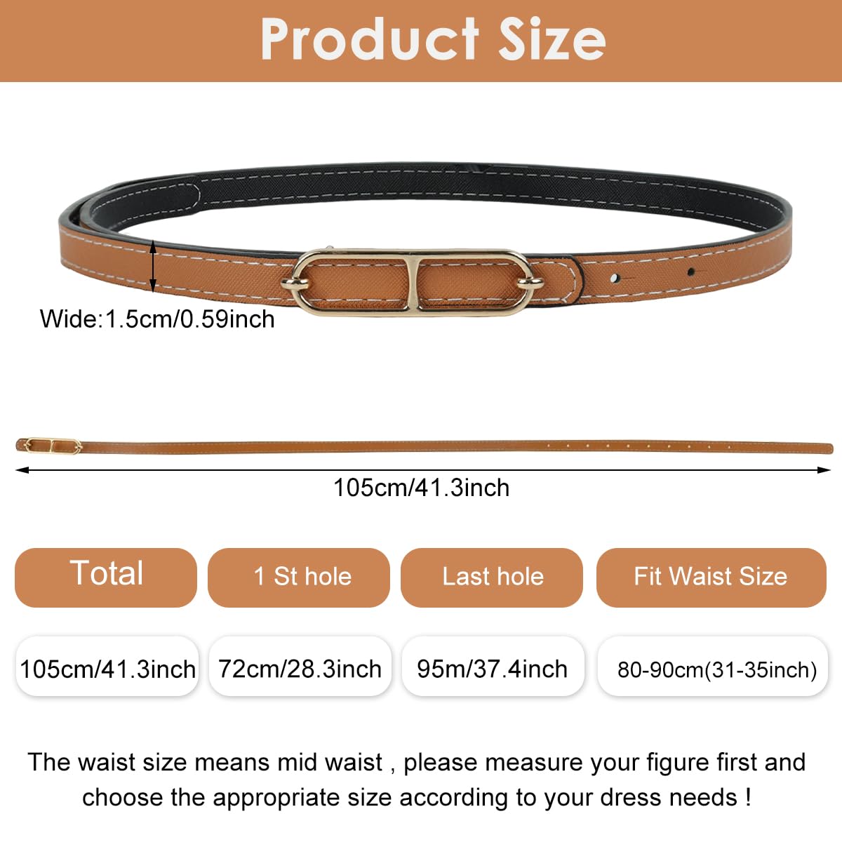 SANNIDHI Belt for Women featuring Reversible Dual Color Design in PU Leather with Gold Buckle