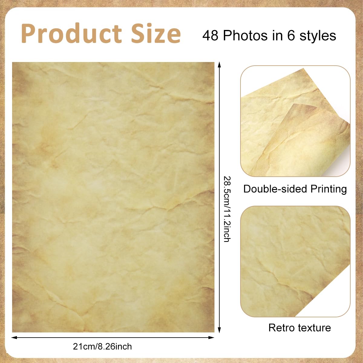 OFIFO Scrapbooking Paper for DIY Crafts with Double-Sided Crinkle Texture 48 Sheets 100 GSM