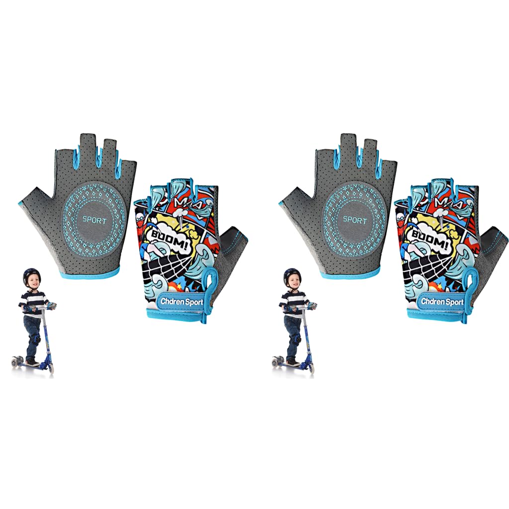 PROBEROS Kids Bike Gloves for 4–8 Years Old with Anti Slip Breathable Fabric | 2PCS Fingerless Cycling Wear