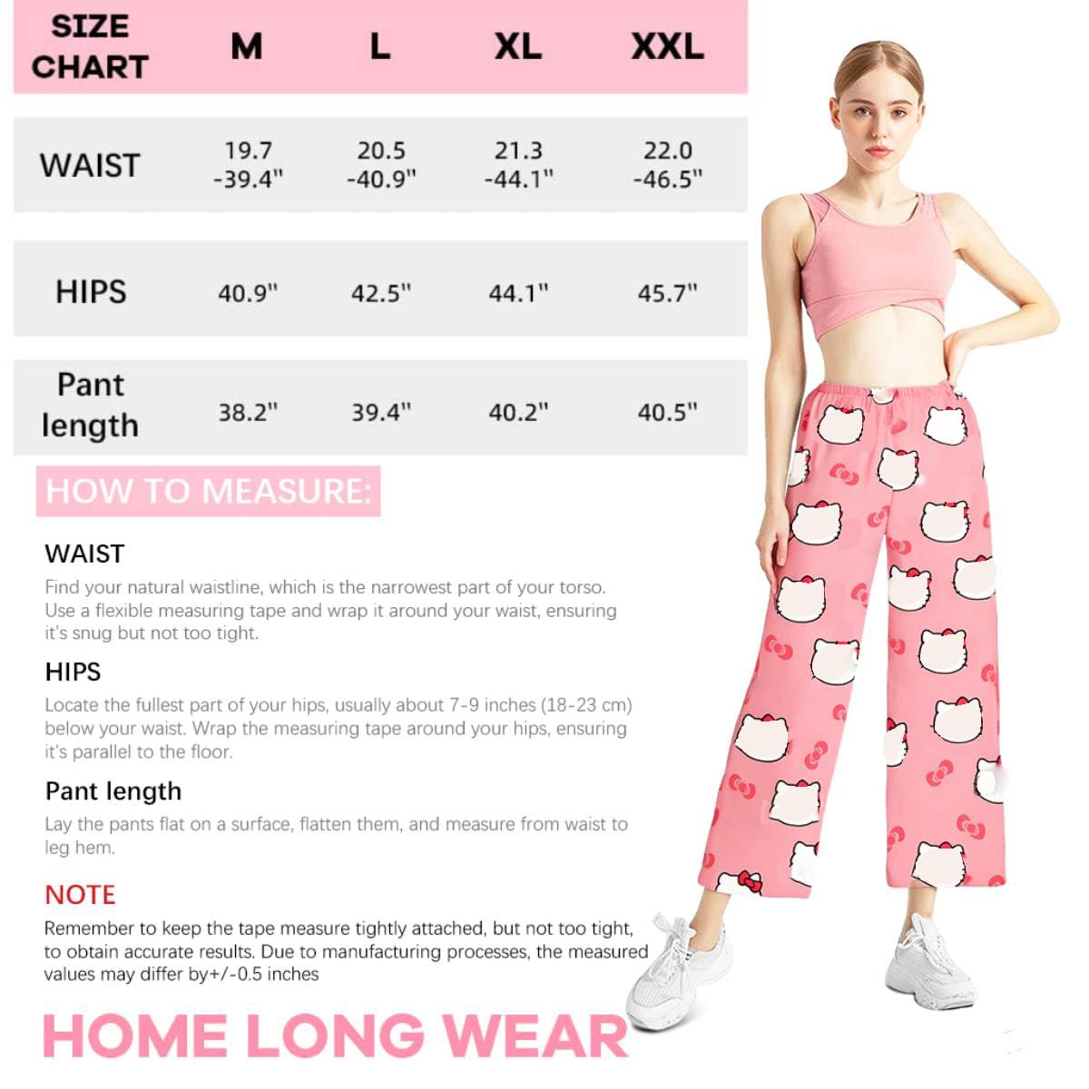 SANNIDHI Pyjama Pants for Women featuring Cartoon Kawaii Cat Print and Elastic Waistband | Soft Breathable Polyester Lounge Bottoms for Summer Comfort
