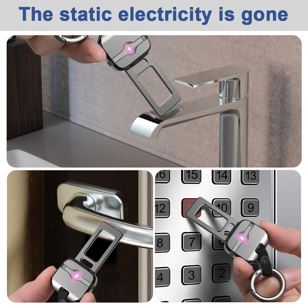 STHIRA Multi Functional Car Keychain for Static Elimination with Metal Body | Easy Access
