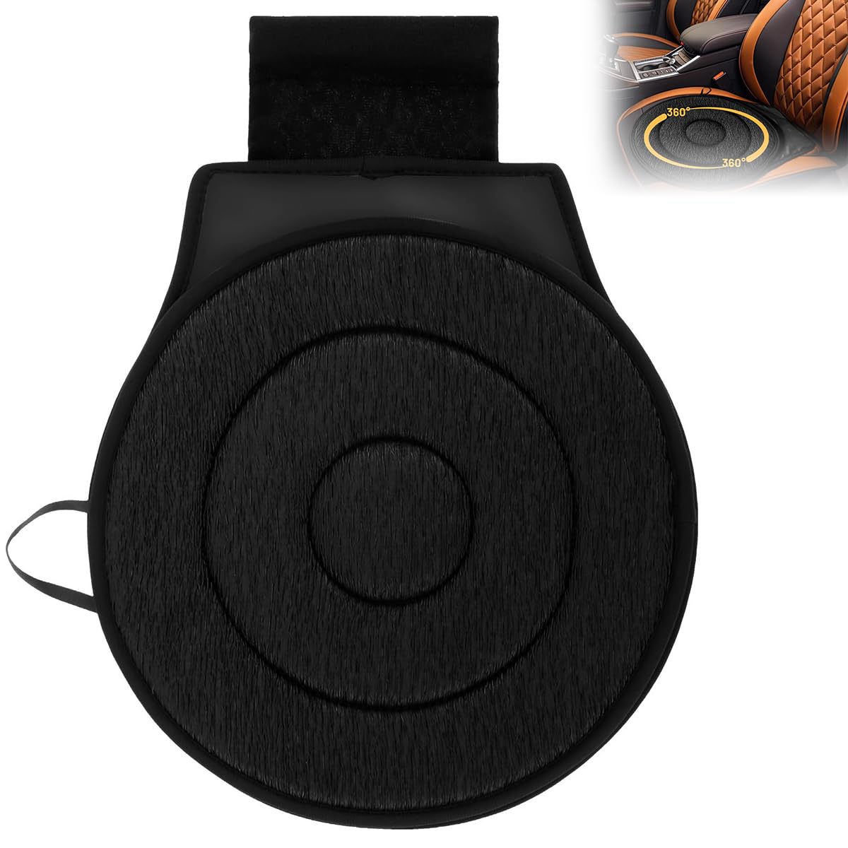 STHIRA Rotating Car Seat Cushion for Mobility Support featuring 360° Swivel and 16.54 in Design | Double Layer Soft Padding with Anti Slip Insert