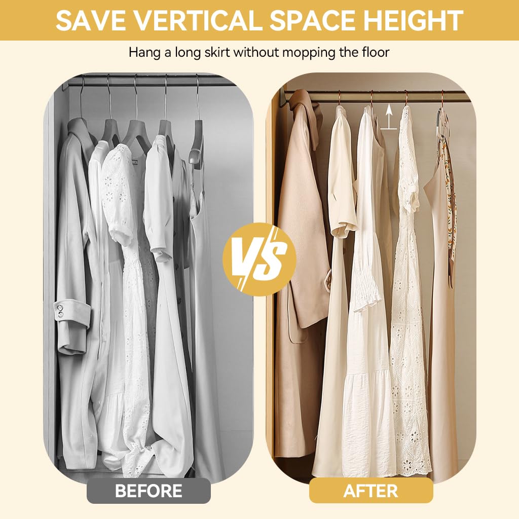 HASTHIP Plastic Hangers 10 Pack for Dry and Wet Clothes with 360º Swivel Hooks | 16.5 in Adult Size