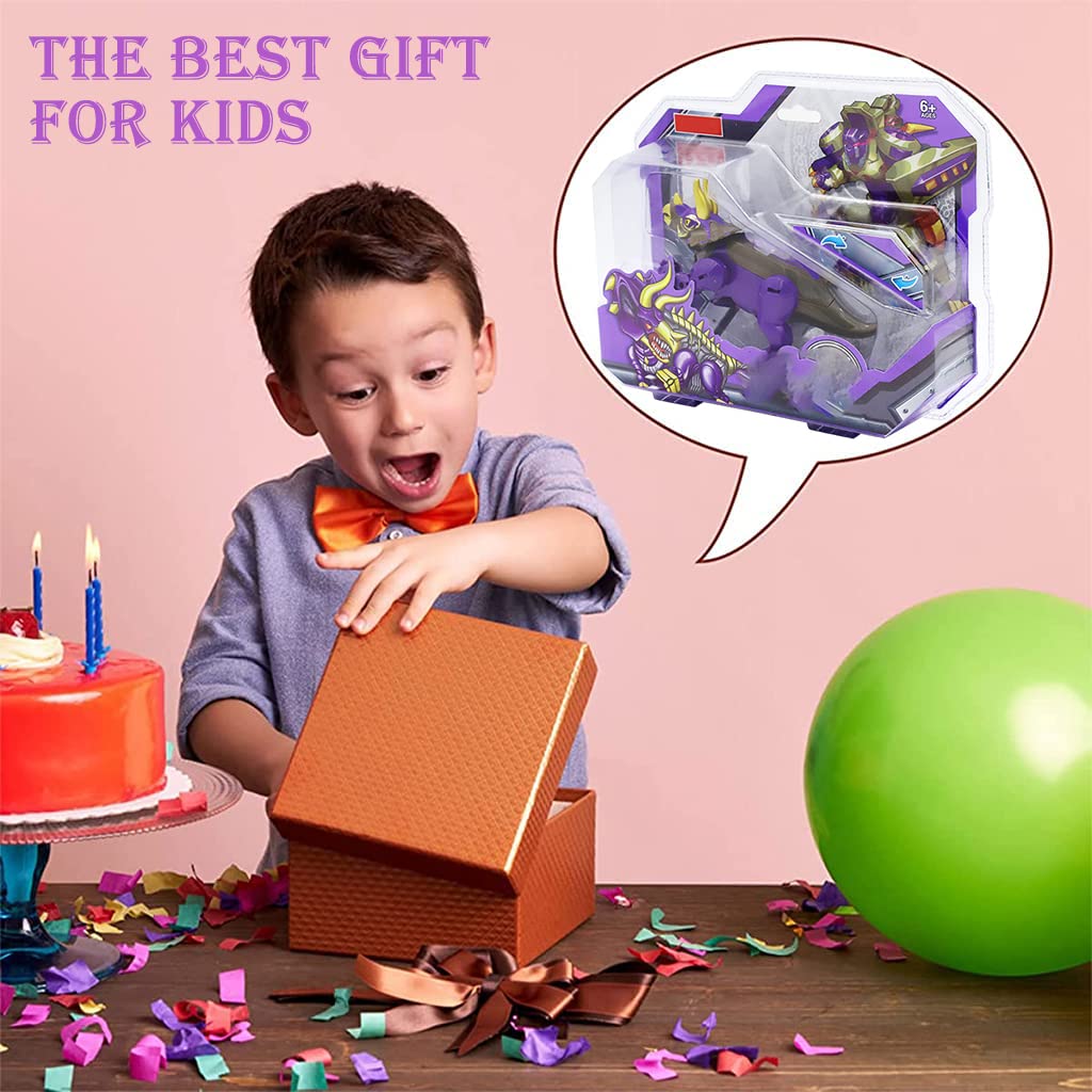 PATPAT Dinosaur Toys for Kids with 3.9 in Triceratops Transforming Robot | ABS Safe Gift