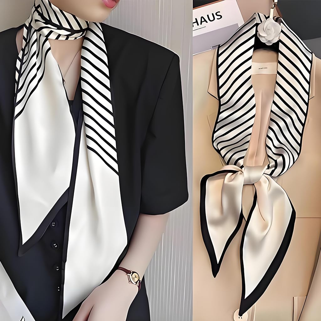 Zibuyu Vintage Square Scarf for Women with 90x90cm Silk Like Fabric | Elegant Head and Hair Accessory