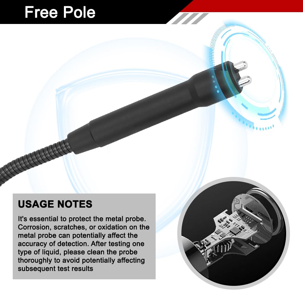 STHIRA Digital Brake Fluid Tester for DOT3 DOT4 DOT5.1 with Flexible Probe & LCD Display