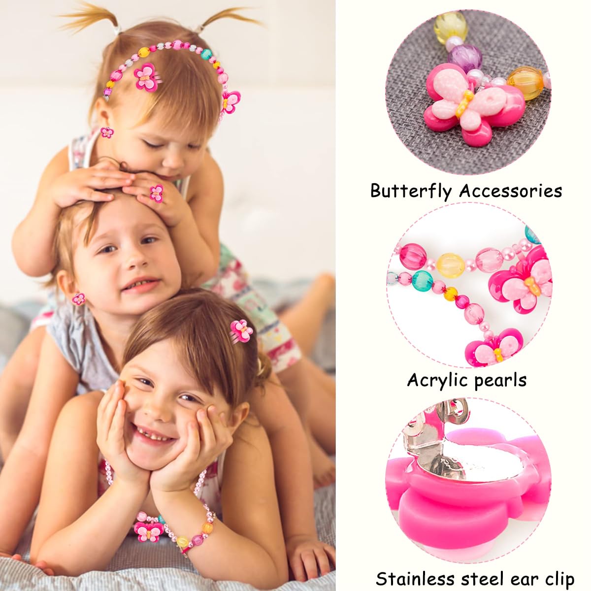 SANNIDHI Kids Jewellery Set for Girls with Plush Handbag and Hair Accessories | 2PCS Gift Kit