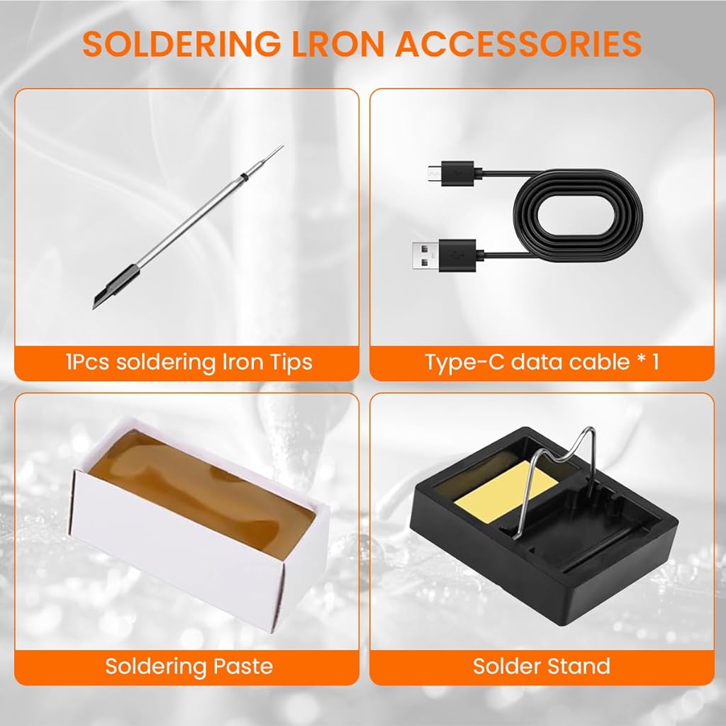 Serplex® Cordless Electric Soldering Iron Pen USB Rechargeable Quick Heat-Up Adjustable Temperature for Precision Work Includes Stand USB Cable Storage Case Ideal for DIY Jewelry Tasks 3PCS