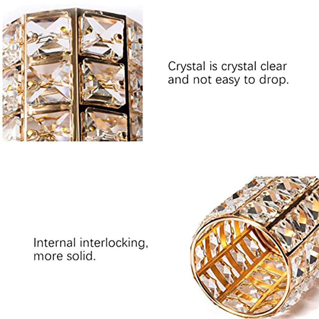 Zibuyu Crystal Beads Makeup Brush Holder for Vanity Decor and Organizer Storage