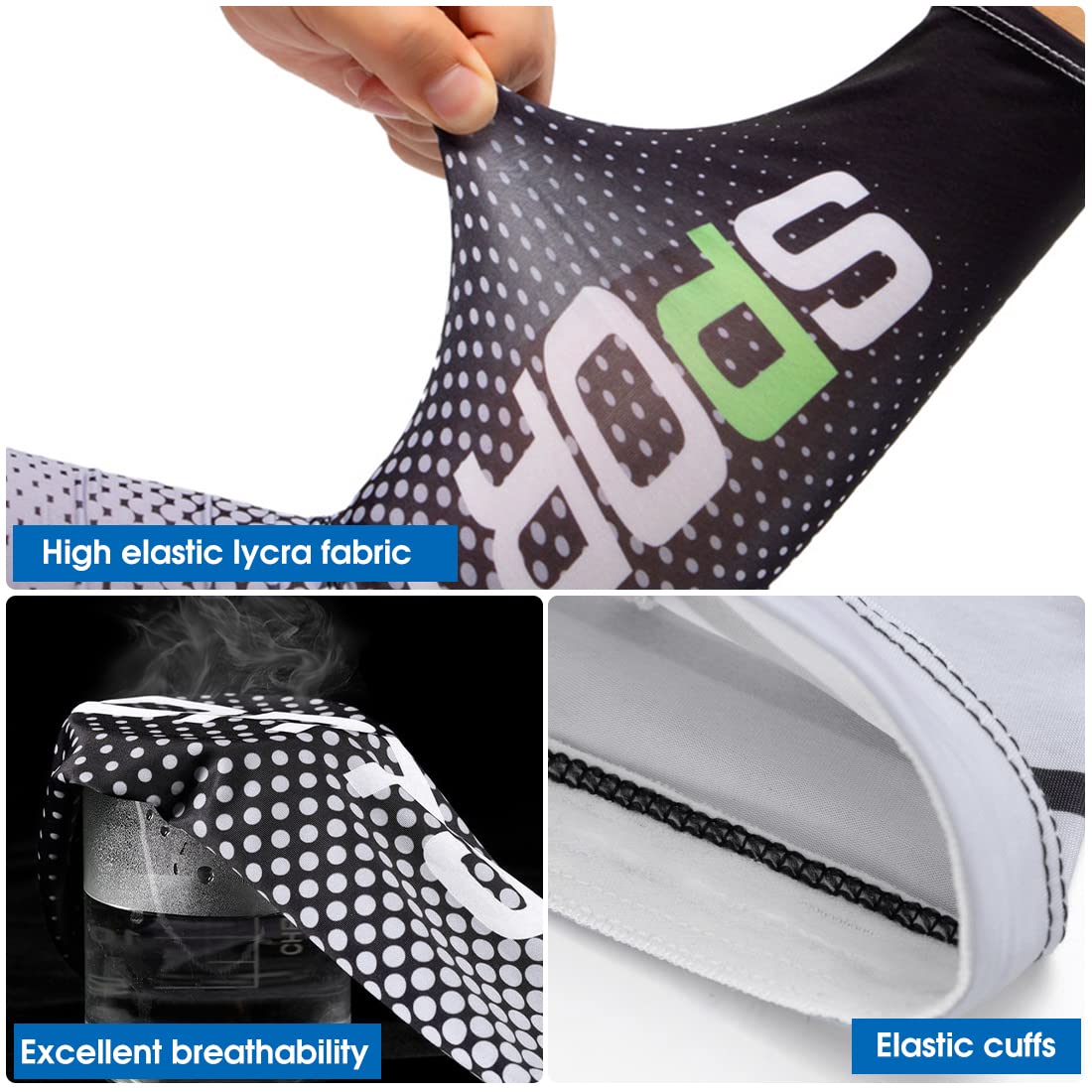 Zibuyu Sun Protection Arm Sleeves for Outdoor Sports with UPF 50 UV Shield and Bandana Combo | Icy Silk Lycra for Men and Women