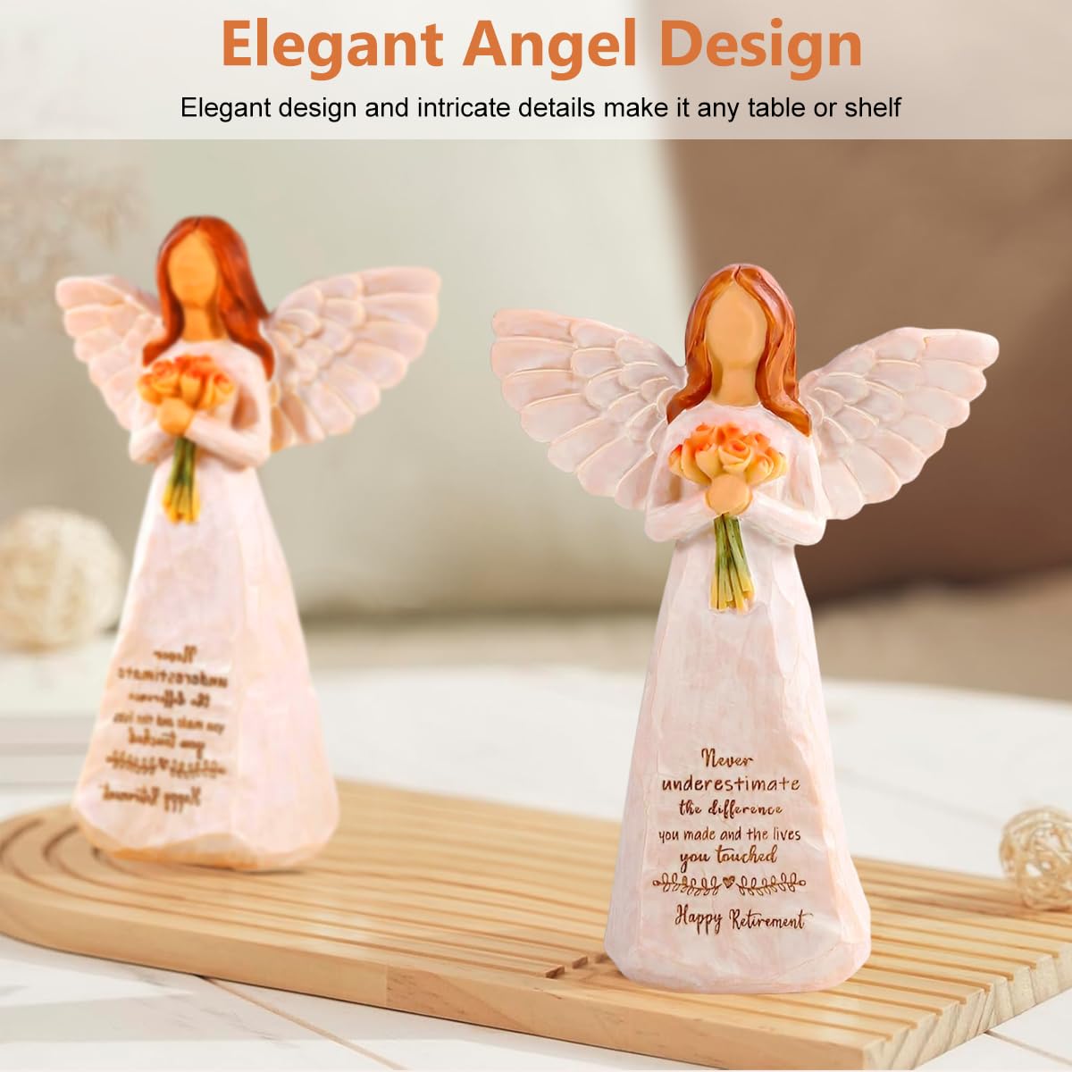 HASTHIP Retirement Gift for Woman with 3.54 in Acrylic Ornament featuring Hanging Hole | Angel Figurine and Gift Box for Coworker or Teacher