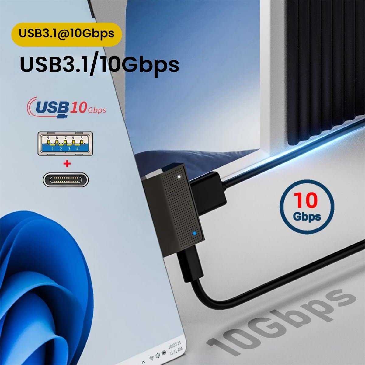 ZORBES Surface Connect to USB C Adapter with 10Gbps Data Transfer and PD Charging | for Surface Pro 3–9 and Go