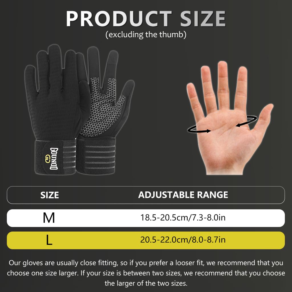 Proberos® Full Finger Workout Gloves with Wrist Support, Gym Gloves for Men and Women, Gloves for Professional Weightlifting, Fitness Training and Workout, M