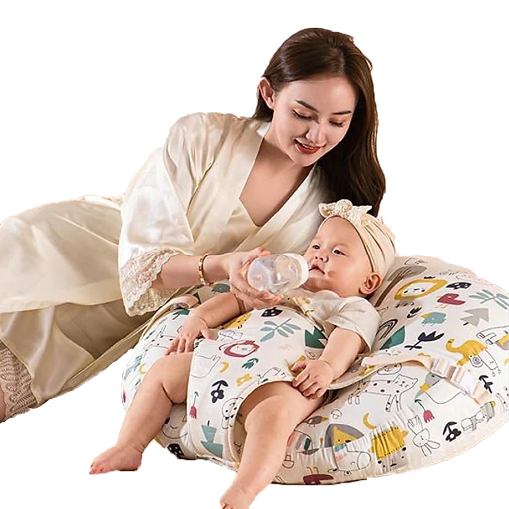 SNOWIE SOFT Baby Feeding Pillow for Nursing with 15‑Degree Curve Support | Detachable Cover for 0‑6 Months
