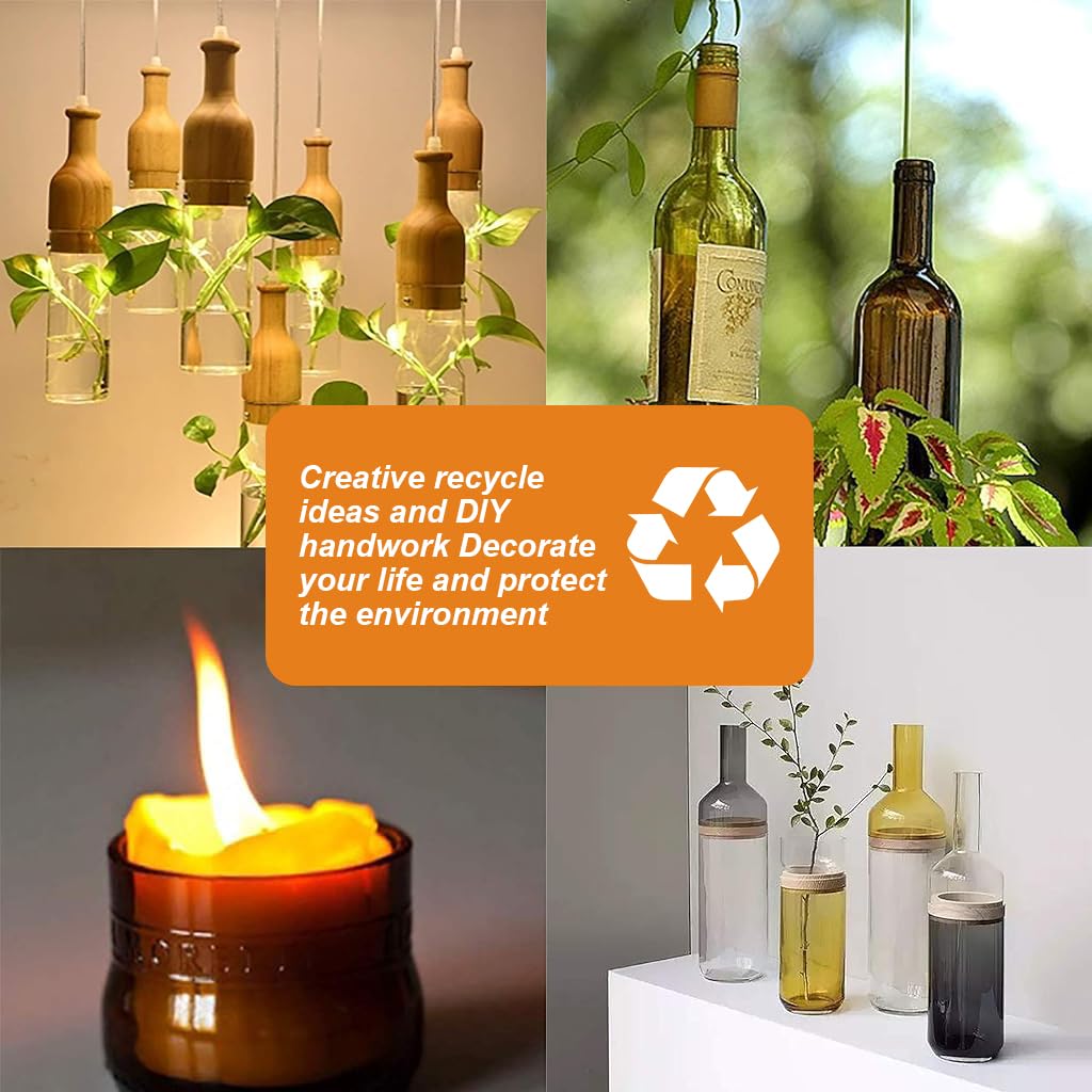 Serplex Glass Bottle Cutter Kit for DIY Crafts with 12pcs Tools and Stainless Steel Base