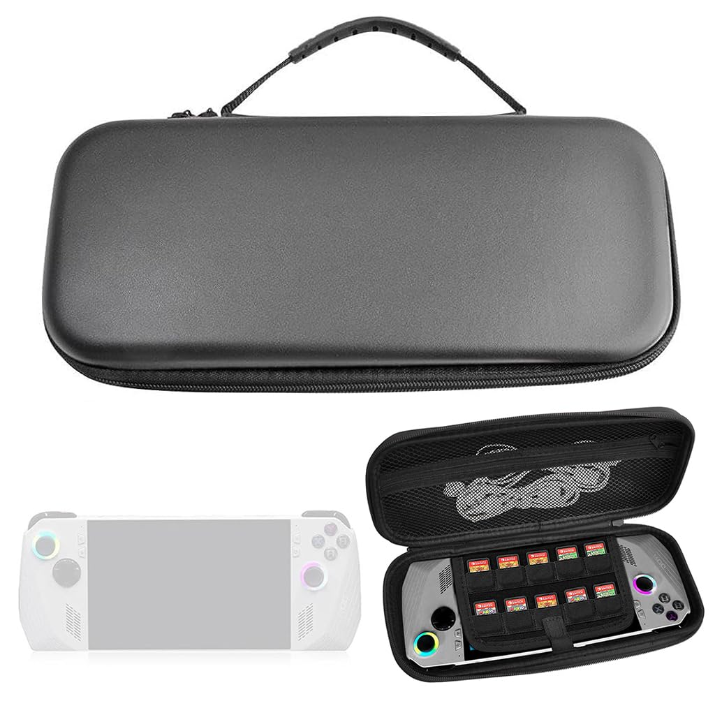 ZORBES® Carrying Case for Rog Ally & Accessories, Portable Handbag for Rog Ally, EVA Carrying Case with 10 Games Cartridges Slot Waterproof Protective Storage Bag Travel Case for Rog Ally Console Organizer