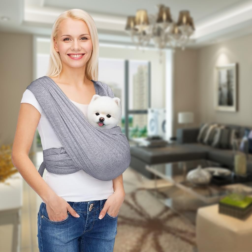 Qpets Pet Carrier for Small Dogs and Cats with Quick Release Buckle and Cotton Fabric | Adjustable Chest Bag for Pets Under 10kg