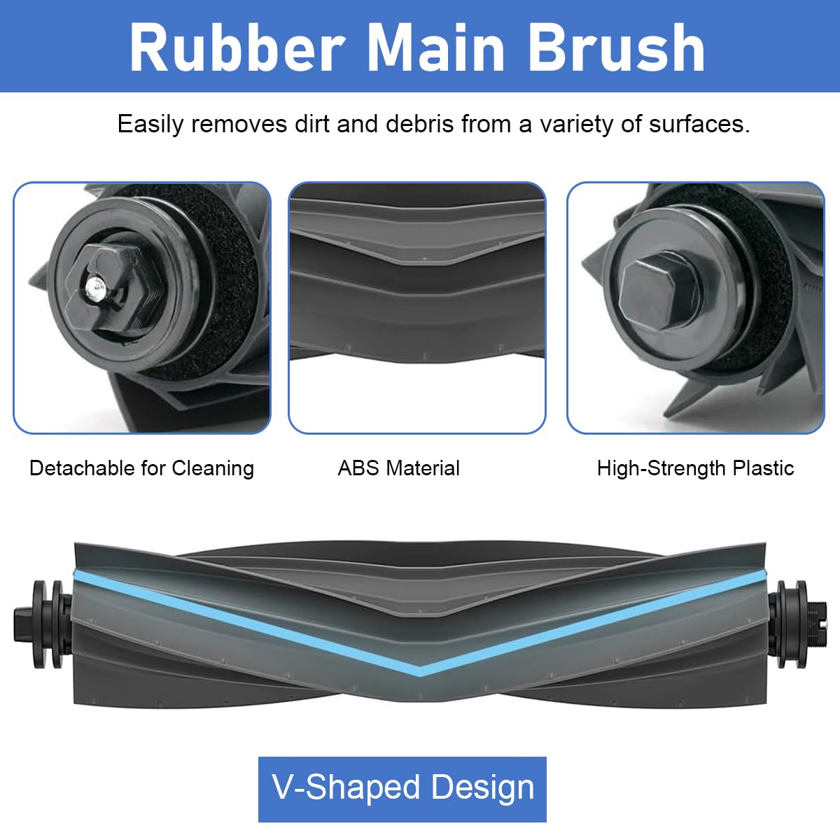 Verilux Replacement Parts Main Brush for Dreame S10 Pro Plus and L10S Ultra | 2PCS Set