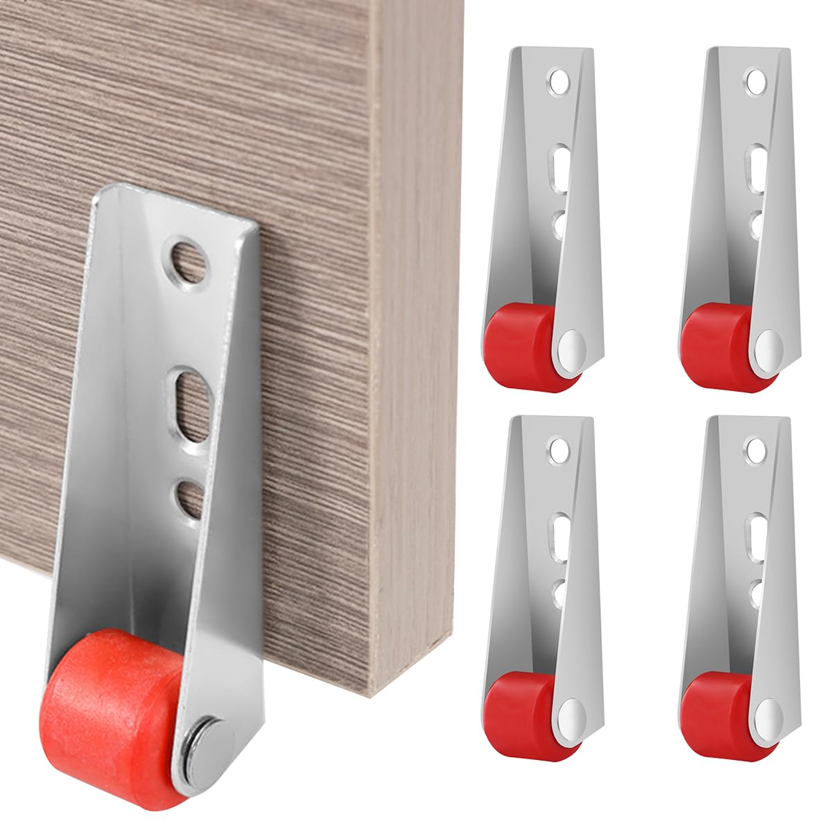 Serplex Rigid Caster for Heavy Door with Silent Screw Design and 2.68 in Metal Wheels | Pack of 4