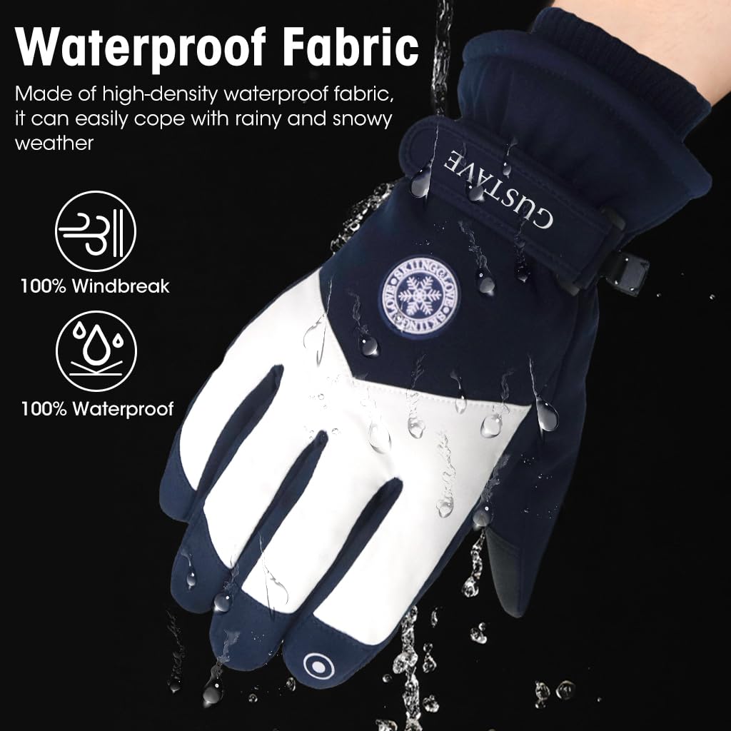 Gustave Winter Gloves for Women featuring Touch Screen Fingertips & Anti Slip Palm | 26 cm Length