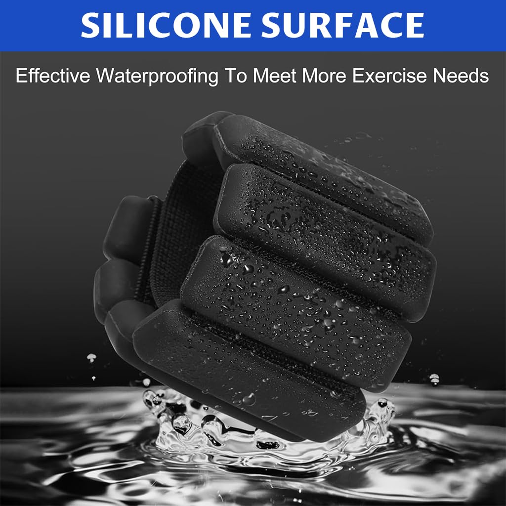 Proberos Adjustable Ankle and Wrist Weights for Fitness with 1lb Each Steel Core Design | Comfortable Silicone Strap for Walking and Yoga