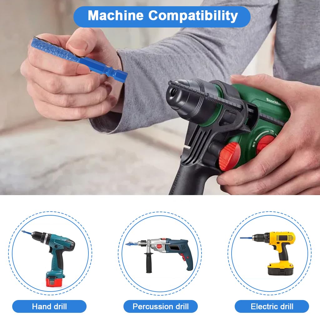 Serplex Rotary Rasp Drill Bits Set for Woodcraft with 7 Shapes and Diamond Coating | DIY Crafting