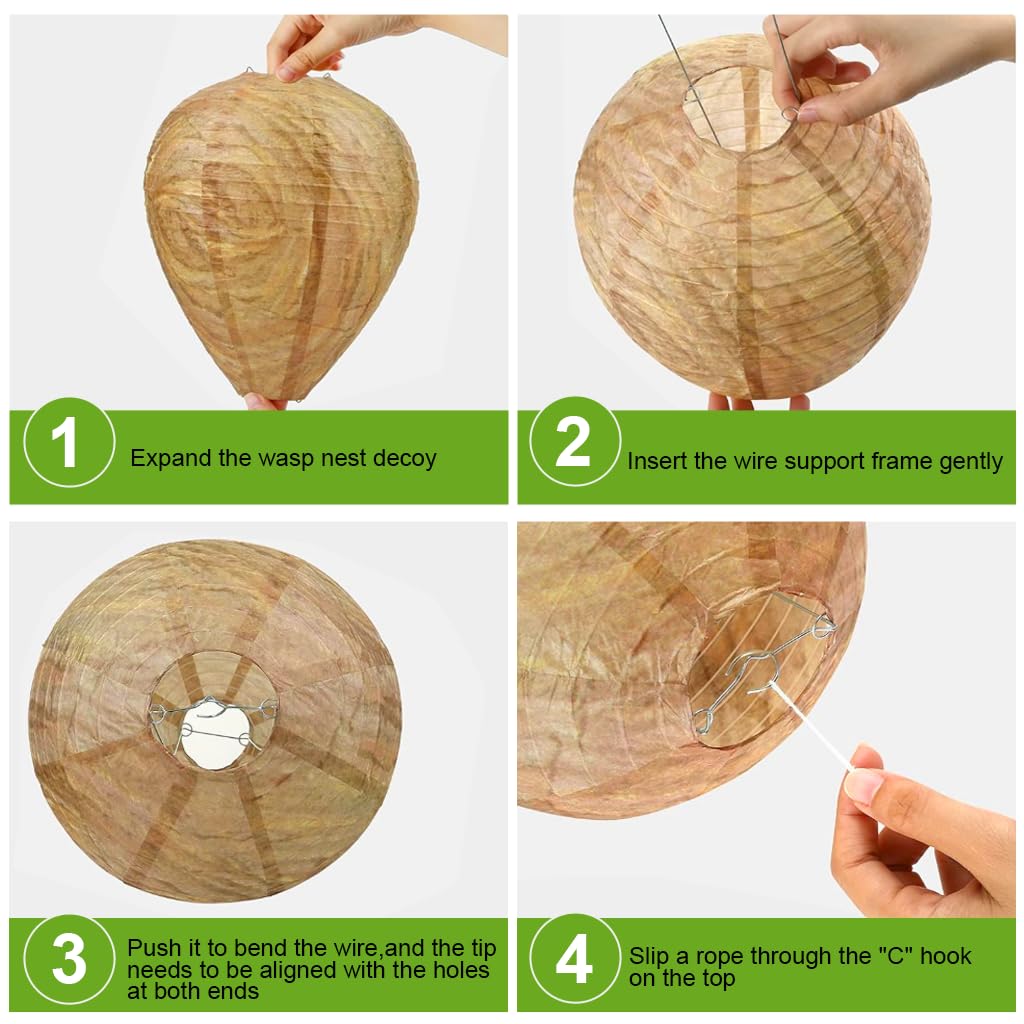 HASTHIP Wasp Nest Decoy for Gardens and Patios with 22x28cm Realistic Design | Waterproof Cloth Housing