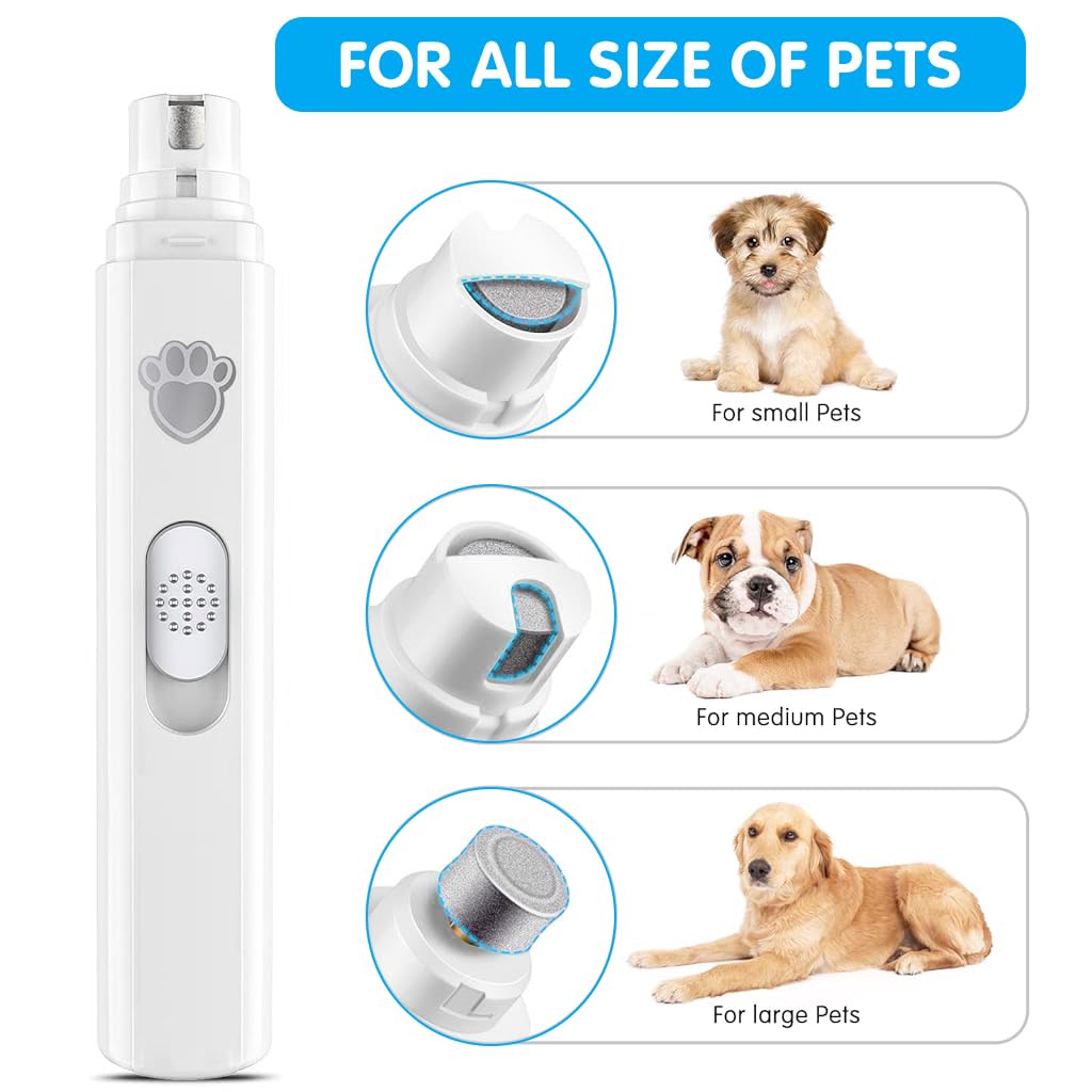 Qpets® Dog Nail Trimmer, Dog Nail Grinder Pet Nail Grinder for Dogs, Pet Trimmer for Cats Electric Nail Clipper Automatic Nail Cutter