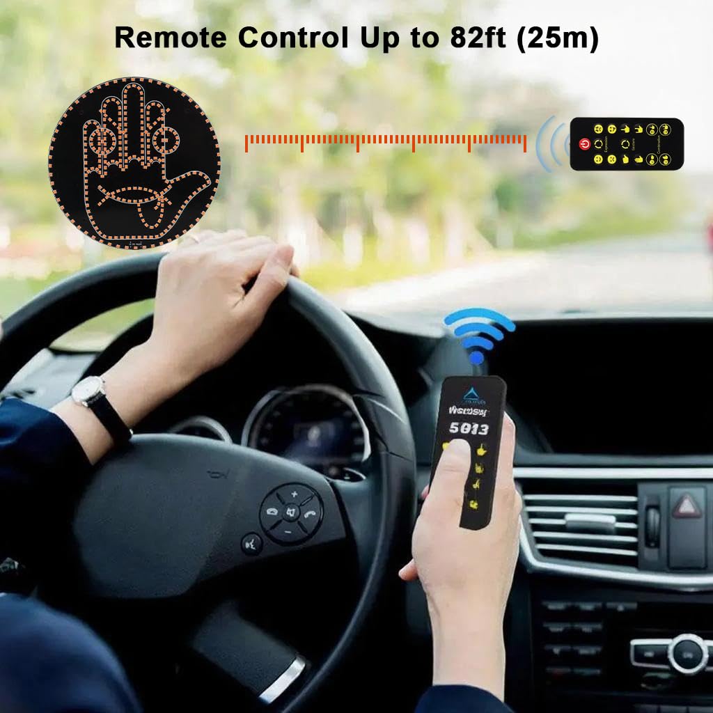 STHIRA Car Rear Windshield LED Light with Remote for Fun Displays and Dual Power | 8 Patterns