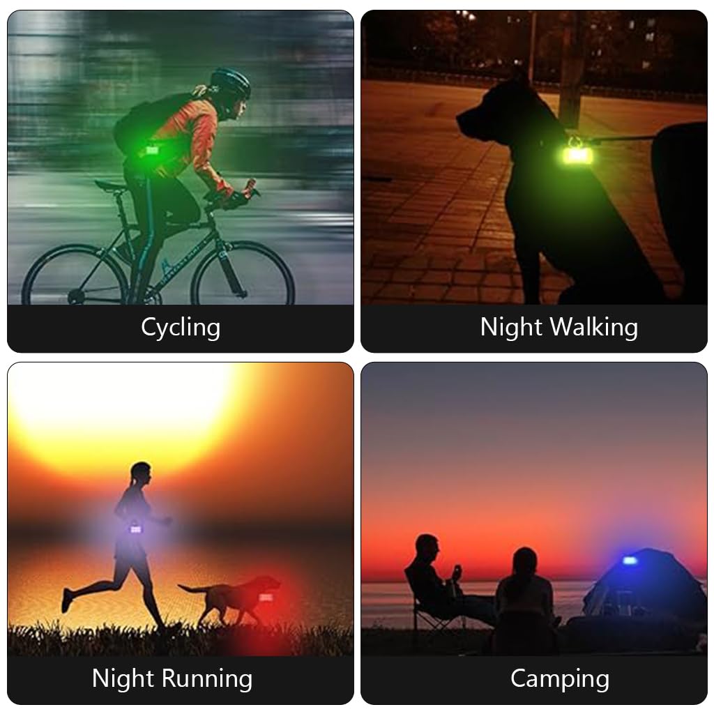 Qpets Dog Collar Charms for Night Safety featuring 7 Color LED Light and Waterproof Design
