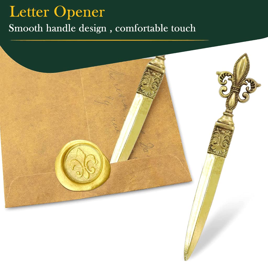 PATPAT Wax Seal Stamp Kit for Letters and DIY Crafts with Wooden Handle and Sword Opener | Fine Gift Box