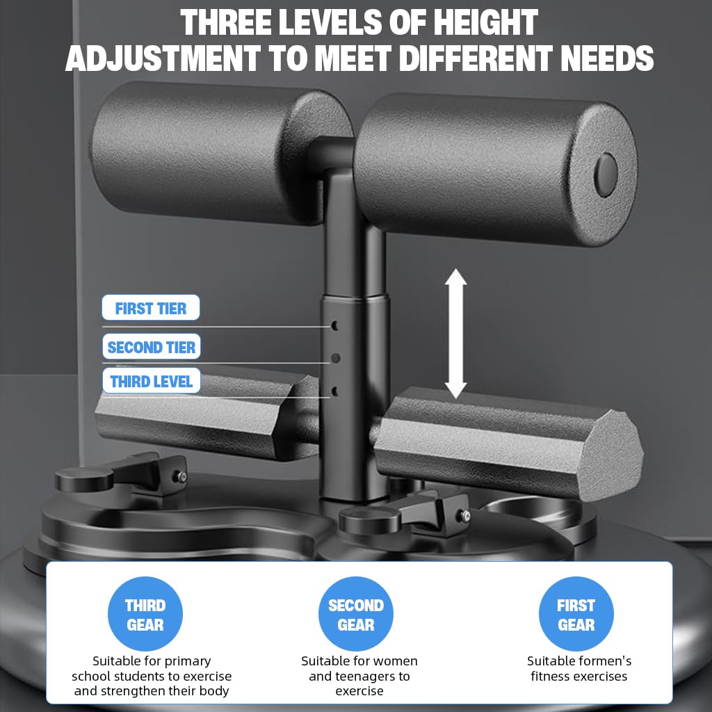 Proberos Sit Up Bar for Home Workout with Dual Strong Suction Cups and Adjustable Height