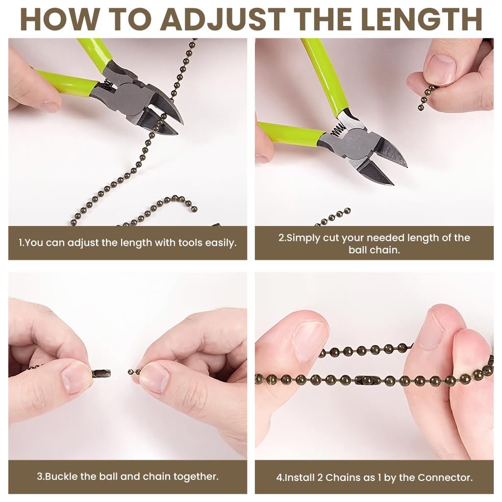 HASTHIP Ceiling Fan Pull Chains Extension for Fans and Lights with 12 in Retro Metal Design | Creative Fan and Bulb Grips