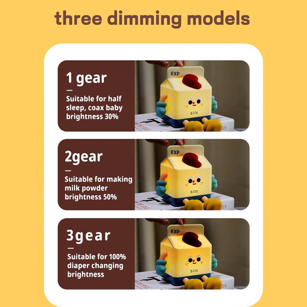 ELEPHANTBOAT Night Light for Kids with 30mins Auto Off Timer and USB Rechargeable 500mAh Battery | Soft Silicone Milk Box Design