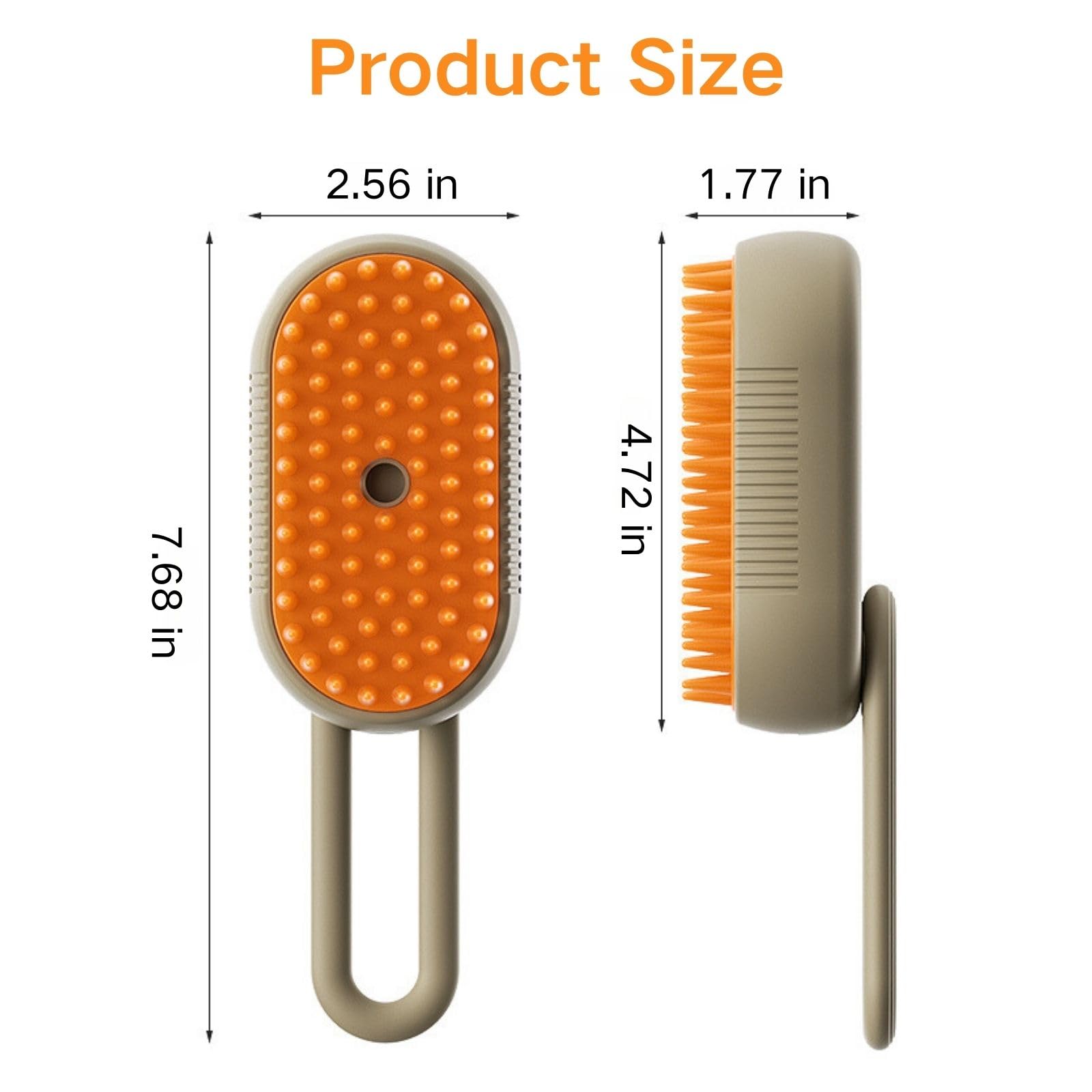 Qpets Electric Pet Steam Hair Brush for Bath‑Free Grooming with USB Recharge and Swivel Handle