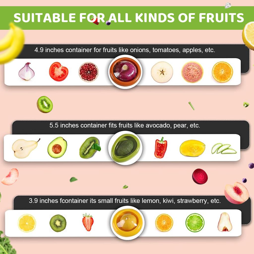 HASTHIP Fresh Onion Storage Containers 4pcs 3.9 in for Kitchen Food | Flexible Silicone Airtight Design