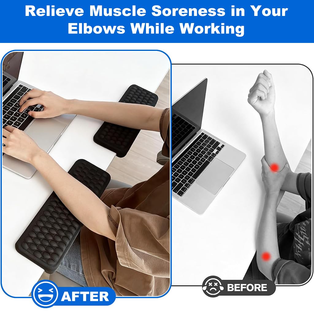 ZORBES Keyboard Wrist Rest Pad for Typing Comfort featuring Memory Foam Cushion 11.8 in Black