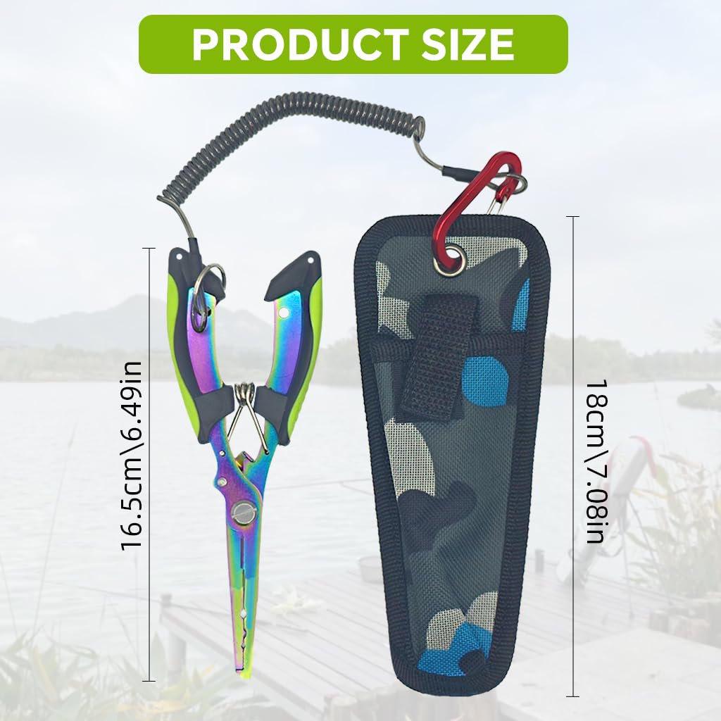 Proberos Fishing Pliers for Anglers with Spring‑Loaded Grip and 3 PCS Stainless Steel Set