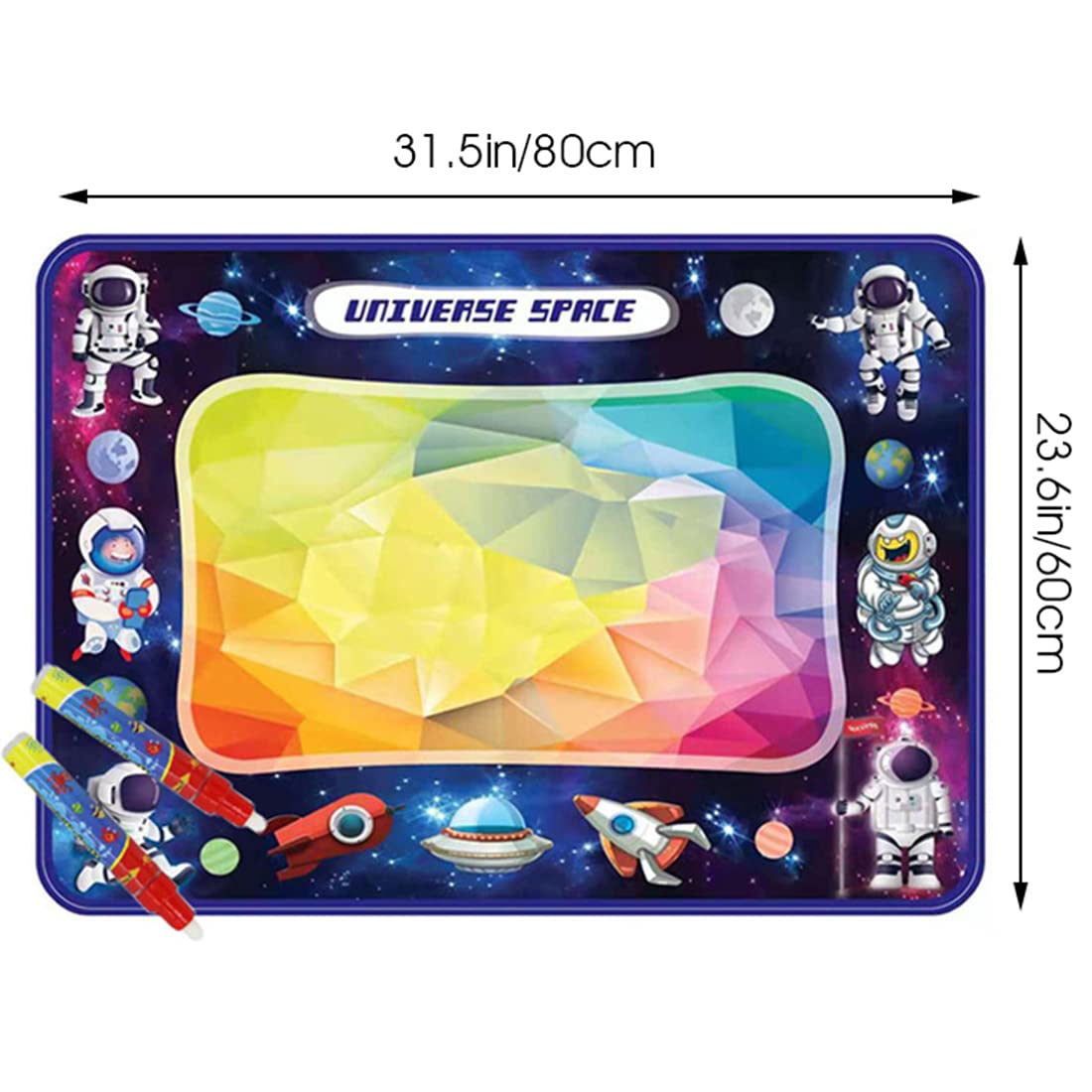 ELEPHANTBOAT Water Doodle Mat for Kids with 2 Magic Pens featuring Water‑Reveal Design | Foldable Educational Toy for Toddlers Age 2