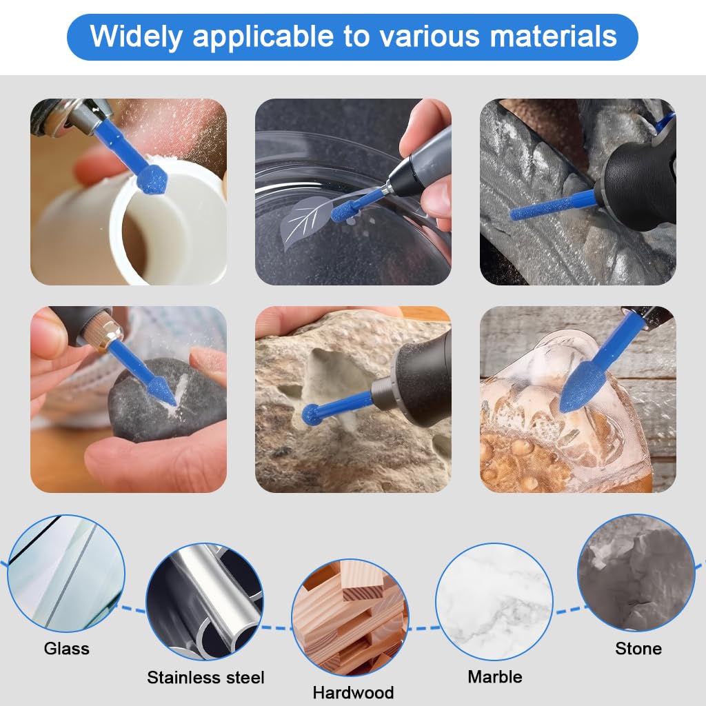 Serplex Rotary Rasp Drill Bits Set for Woodcraft with 7 Shapes and Diamond Coating | DIY Crafting