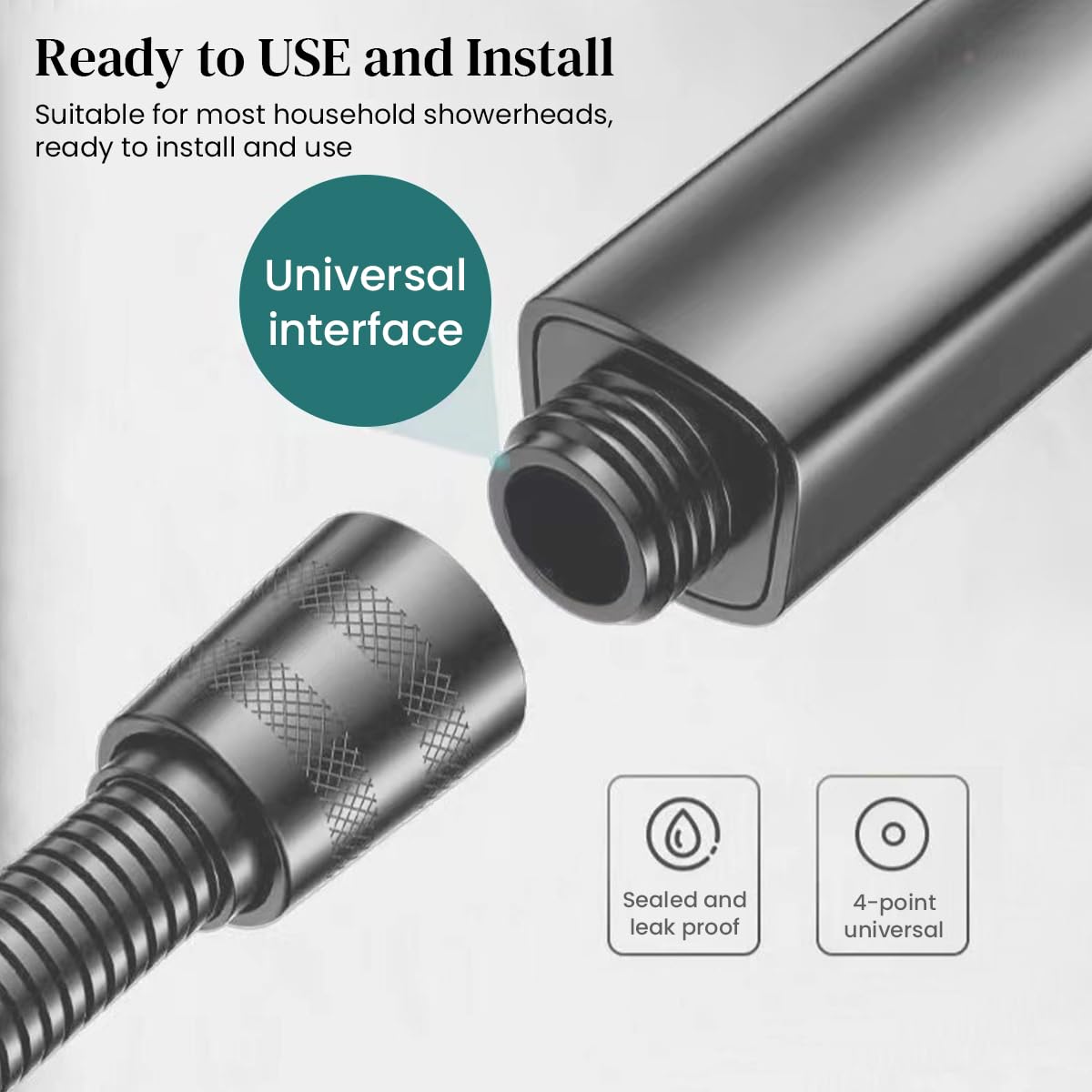 HASTHIP Handheld Shower Head with 8 Hole Pressurized Mist Spray for Refreshing Showers | ABS Construction