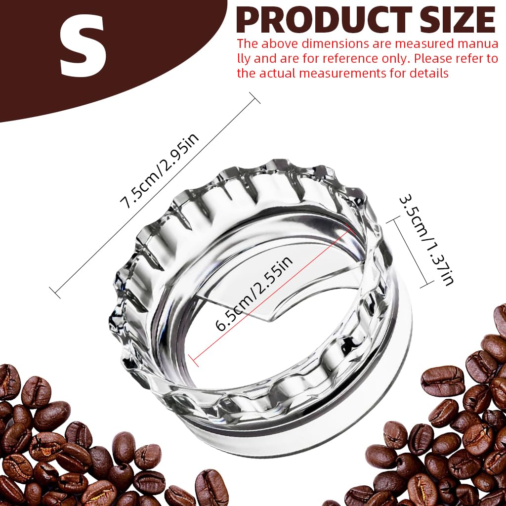 Supvox Coffee Powder Distributor for Moka Pot 2.56 in Featuring Clear Crown Handle | ABS Leveler