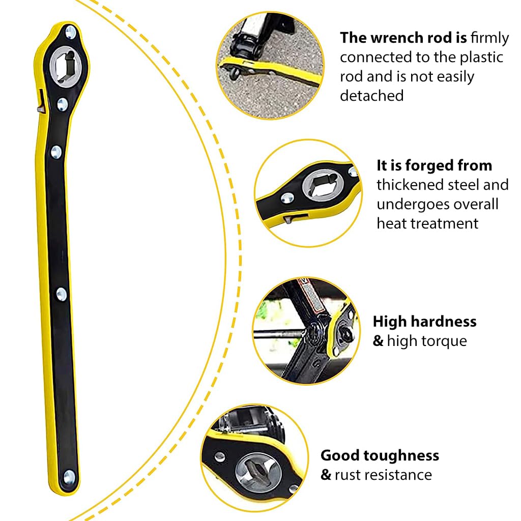 STHIRA Jack Ratchet Wrench for Car and SUV featuring 2 in 1 Hex Cross Design | 0.6 cm Handle