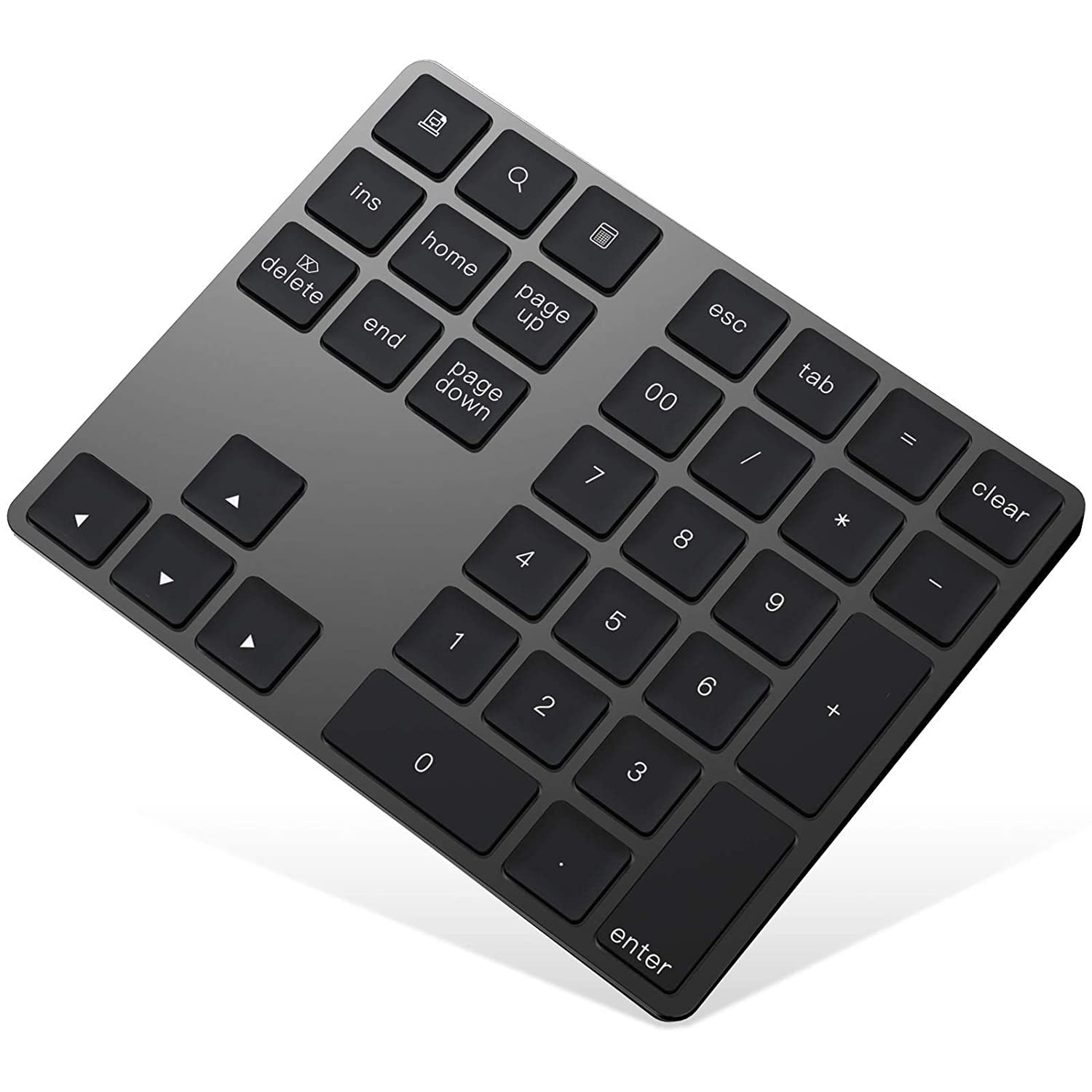 Verilux Bluetooth Numeric Keypad, Rechargeable Numeric Keypad Slim 34-Keys External Numpad Keyboard Bluetooth Number Pad, Wireless Numeric Keyboard Small Keypad for Laptop Desktop PC Computer Tablet Window