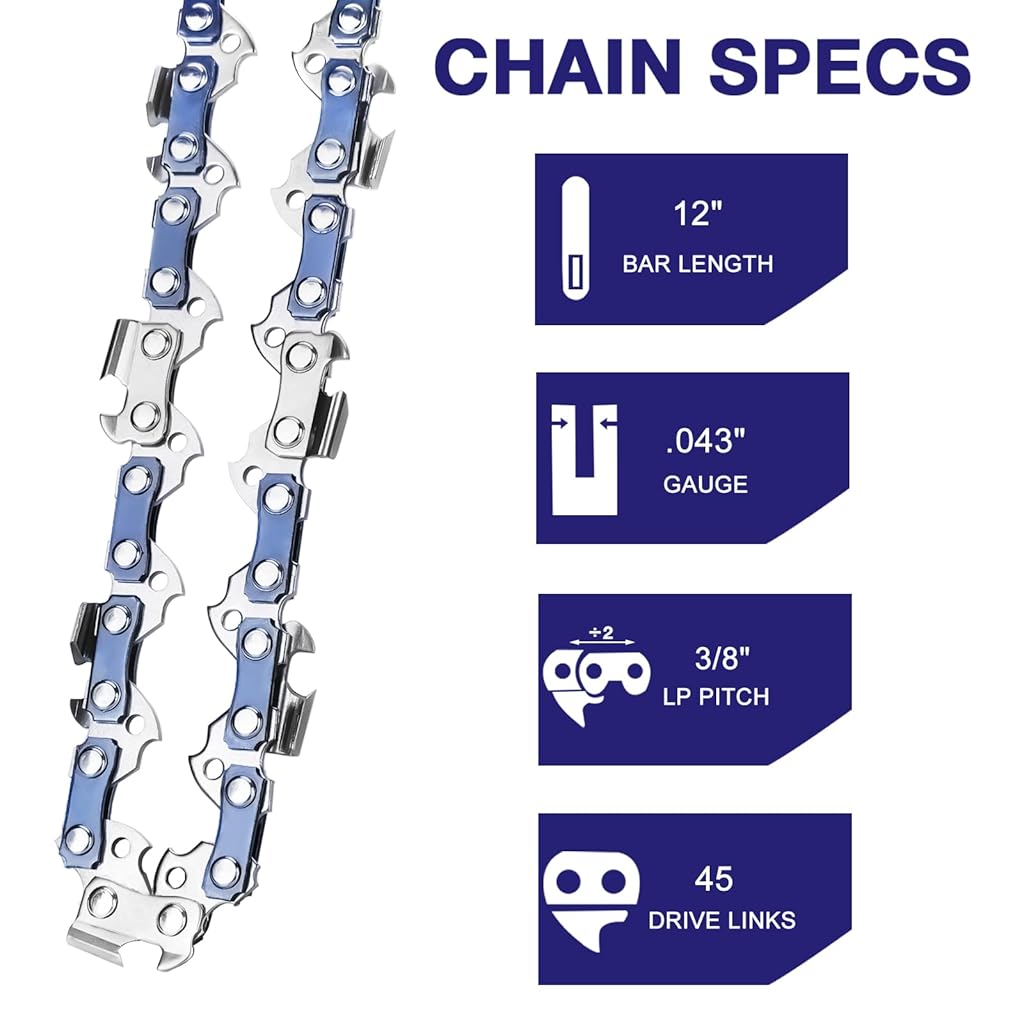 HASTHIP® 4Pcs Chainsaw Chains 6'' Replacement Chainsaw Chains Universal 1/4'' Pitch Chain Rugged Steel Chainsaw Chains for Pruning & Limbing