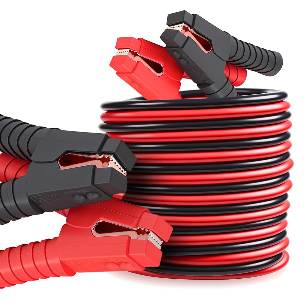 STHIRA Jumper Cables for Car Emergency with 9.8 ft Length and Large Insulated Clips