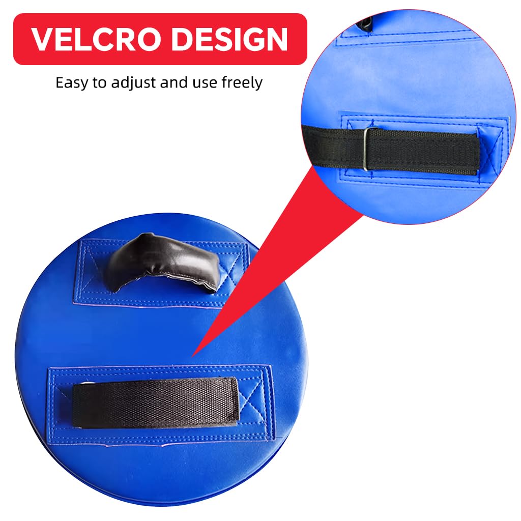 Proberos Kicking Pad for Martial Arts Training with Dual Hand Straps and PU Surface | 11.58 in Round Pad for Kids and Teens