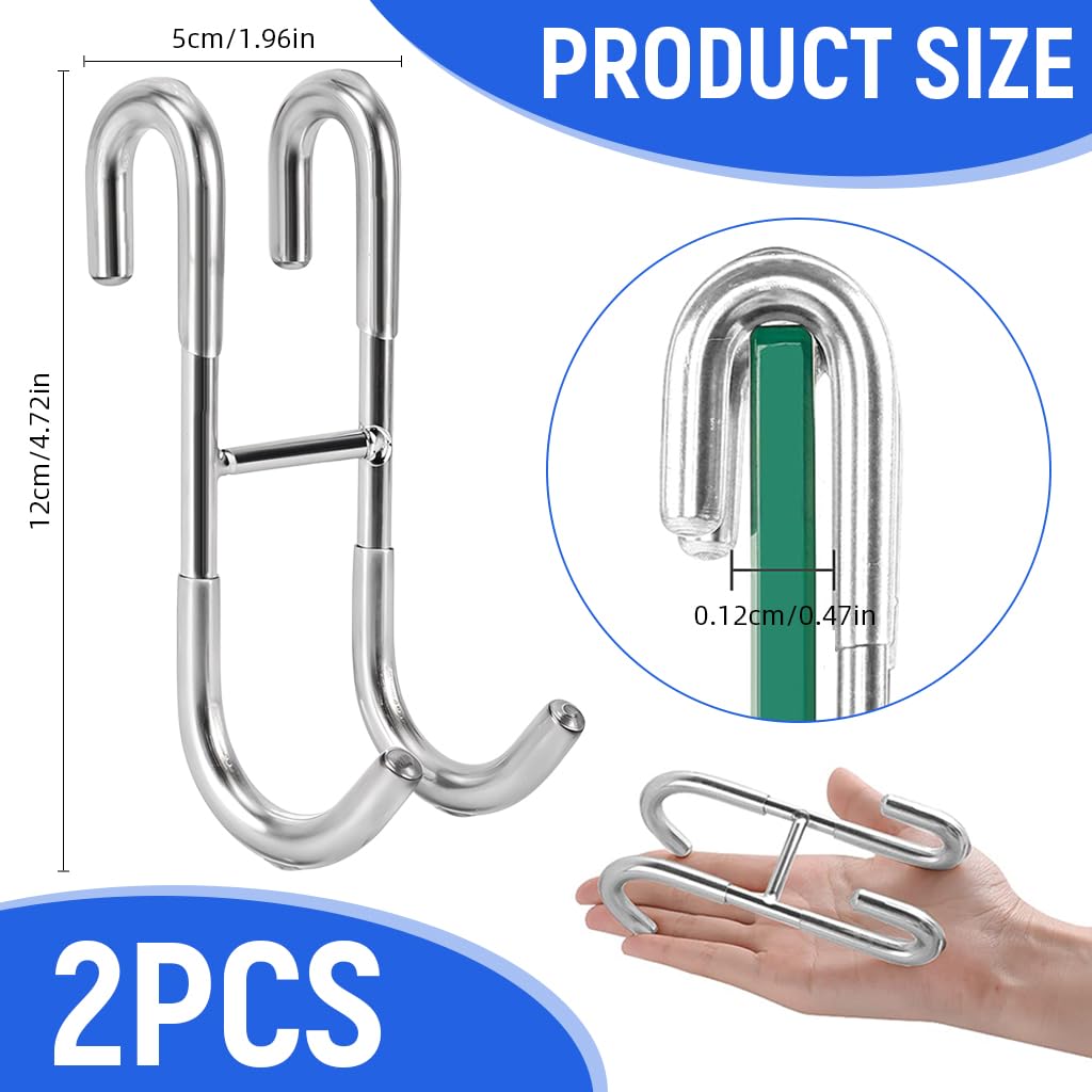 HASTHIP Door Hooks for Kitchen and Bathroom with Dual Hook Design and Stainless Steel | 2Pcs Removable Over Door Hanging Hooks