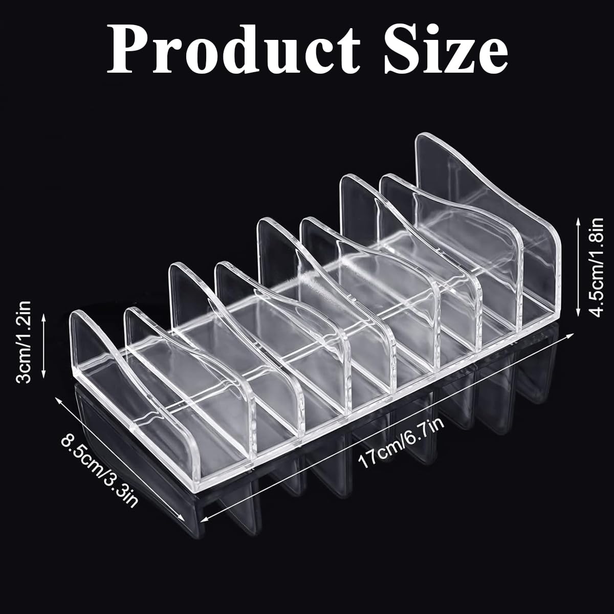 MAYCREATE Acrylic Eyeshadow Palette Organizer with 8 Compartments for Makeup Storage | 6.6 x 3.5 x 2 in Holder for Vanity and Cosmetic Display