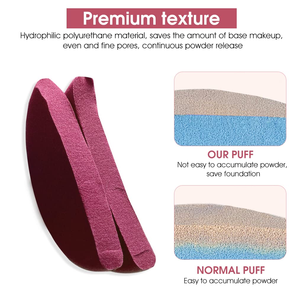 MAYCREATE Makeup Sponge Set for Foundation and Concealer featuring Wet & Dry Dual Use | 7pcs Non‑Latex Pink Blender Puffs